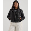 Plus Size Leather Moto Jacket