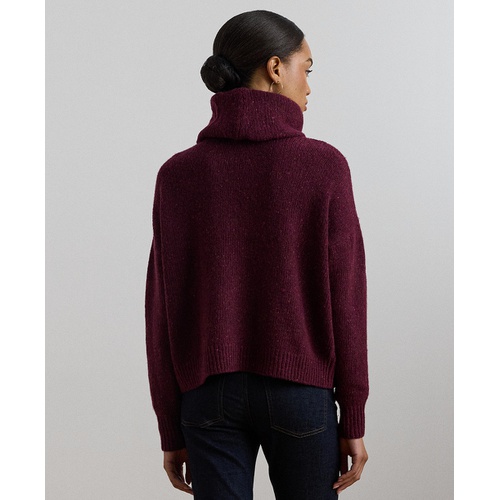 폴로 랄프로렌 Womens Aran-Knit Wool-Blend Turtleneck Sweater