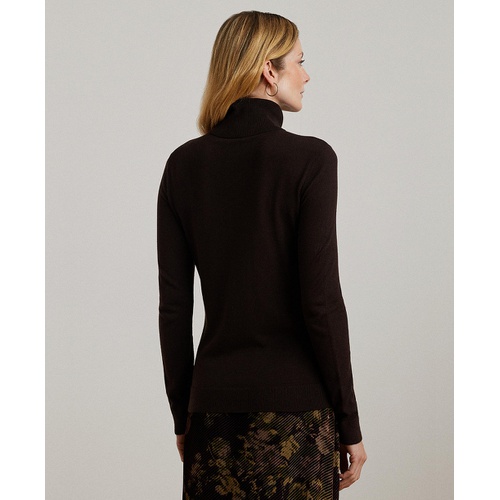 폴로 랄프로렌 Womens Silk-Blend Turtleneck Sweater