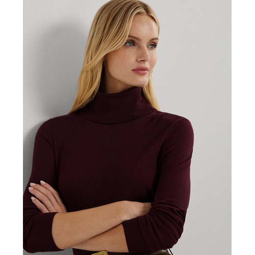 폴로 랄프로렌 Womens Silk-Blend Turtleneck Sweater