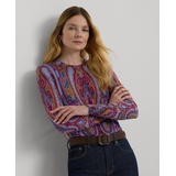 Womens Slim-Fit Paisley Sweater