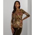 Womens Floral Stretch Jersey Top