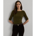 Petite Slim-Fit Boat-Neck Top