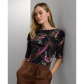 Womens Floral Boatneck Tee