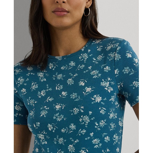 폴로 랄프로렌 Womens Short-Sleeve Floral Crewneck Tee