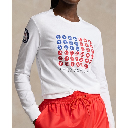 폴로 랄프로렌 Womens Team USA Graphic Jersey Long-Sleeve Tee