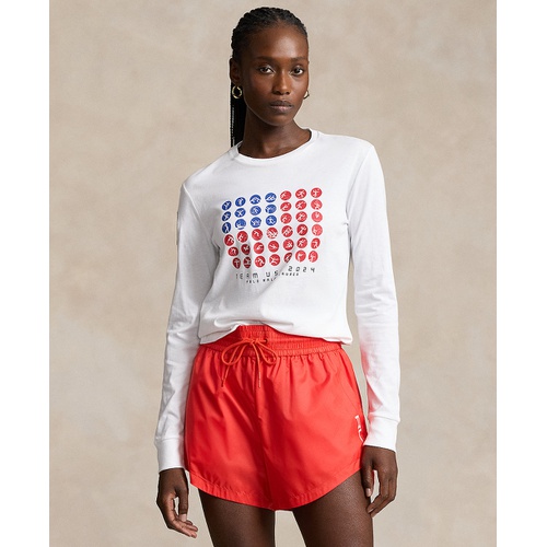 폴로 랄프로렌 Womens Team USA Graphic Jersey Long-Sleeve Tee