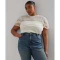 Plus Size Lace Puff-Sleeve Top