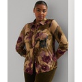 Plus Size Slim-Fit Floral Shirt