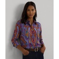 Womens Collared Paisley Shirt