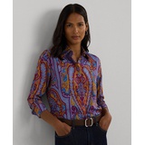 Womens Collared Paisley Shirt