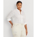 Plus Size Linen Roll-Tab Shirt