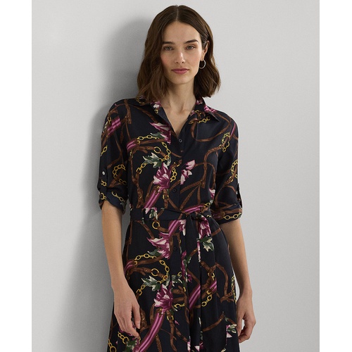 폴로 랄프로렌 Petite Belted Floral Shirtdress