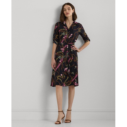 폴로 랄프로렌 Womens Belted Floral Shirtdress