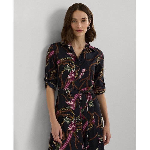 폴로 랄프로렌 Womens Belted Floral Shirtdress