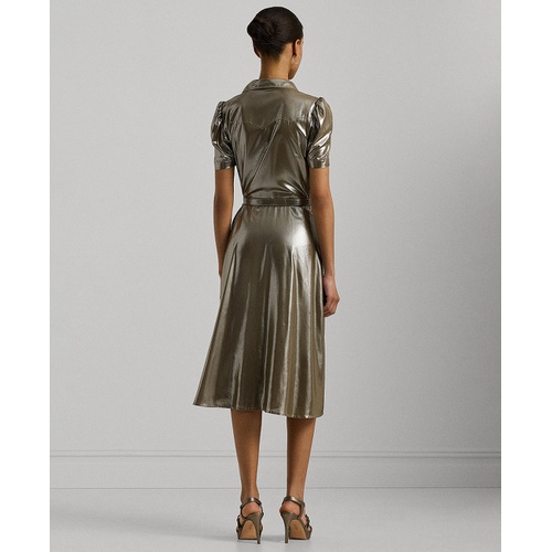 폴로 랄프로렌 Womens Metallic Chiffon Shirtdress