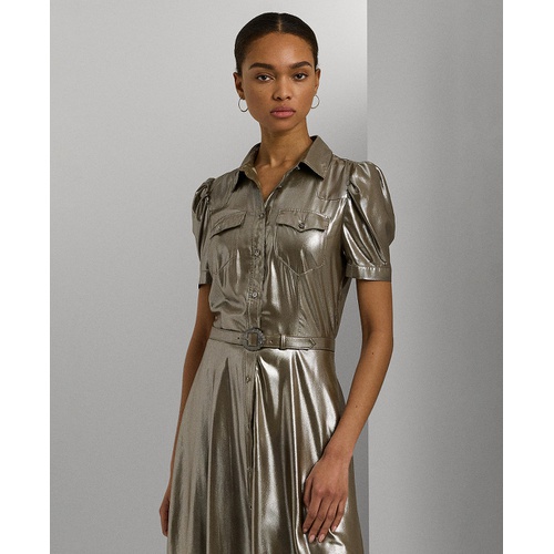 폴로 랄프로렌 Womens Metallic Chiffon Shirtdress