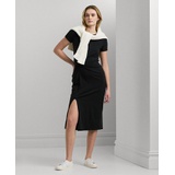 Womens Jersey Twist-Front Midi Dress