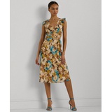 Womens Floral Empire-Waist A-Line Dress Regular & Petite