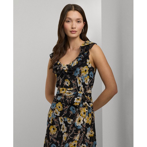 폴로 랄프로렌 Womens Belted Floral A-Line Dress