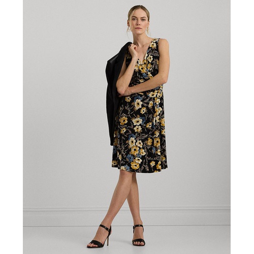 폴로 랄프로렌 Womens Floral Surplice Jersey Sleeveless Dress