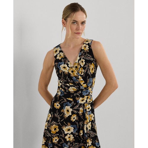 폴로 랄프로렌 Womens Floral Surplice Jersey Sleeveless Dress