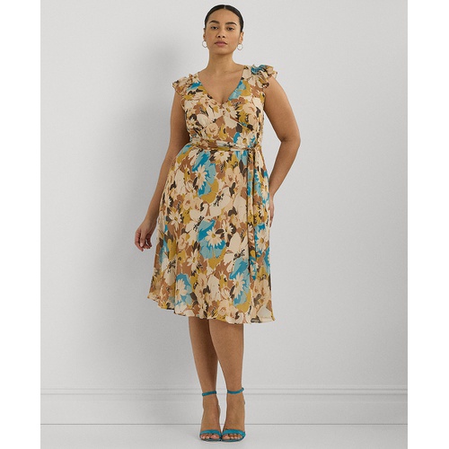 폴로 랄프로렌 Plus Size Floral Empire-Waist A-Line Dress