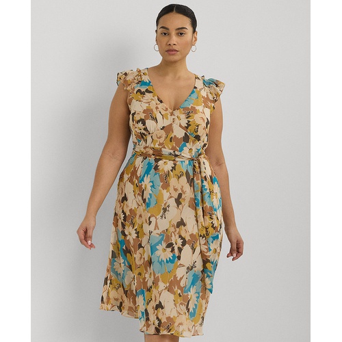 폴로 랄프로렌 Plus Size Floral Empire-Waist A-Line Dress