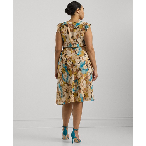 폴로 랄프로렌 Plus Size Floral Empire-Waist A-Line Dress