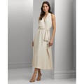 Womens Belted Halter A-Line Dress