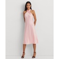 Womens Satin Halter A-Line Dress