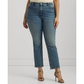 Plus Size High-Rise Straight Ankle Jeans