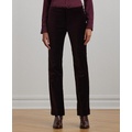 Womens Stretch Velvet Straight-Leg Pants