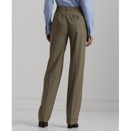 폴로 랄프로렌 Womens Glen Check Straight-Leg Pants