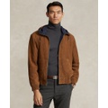 Mens Reversible Suede-Taffeta Hooded Jacket