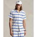 Mens Custom Slim Fit Striped Terry Camp Shirt