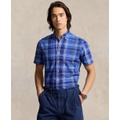 Mens Classic Fit Plaid Oxford Shirt