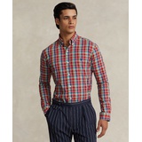 Mens Classic-Fit Plaid Stretch Poplin Shirt