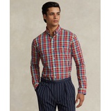 Mens Classic-Fit Plaid Stretch Poplin Shirt