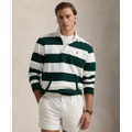 Mens Striped Fleece Rugby Sweatshirt