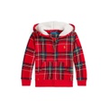 Toddler and Little Boys Plaid Fleece Full Zip Hoodie