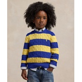 Toddler and Little Boys Striped Cable Knit Cotton Sweater