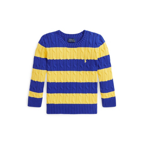 폴로 랄프로렌 Toddler and Little Boys Striped Cable Knit Cotton Sweater