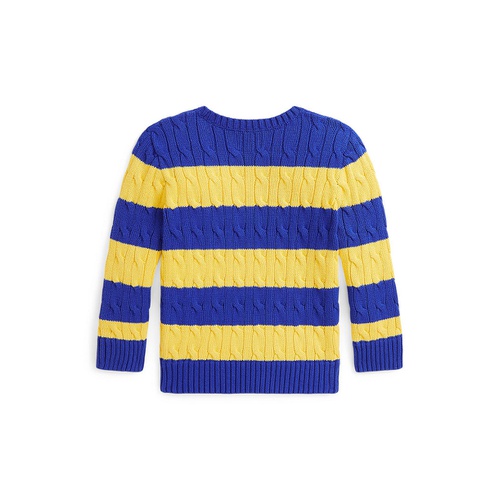 폴로 랄프로렌 Toddler and Little Boys Striped Cable Knit Cotton Sweater