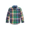 Toddler and Little Boys Plaid Cotton Oxford Shirt