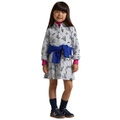 Toddler and Little Girls Pleated Graphic Cotton Oxford Shirtdress