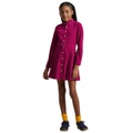 Big Girls Belted Pleated Corduroy Shirtdress