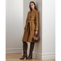 Womens Double-Faced Wool-Blend Wrap Coat