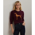 Womens Intarsia-Knit Vizsla Cotton Sweater