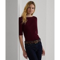 Womens Cotton-Blend Boatneck Top